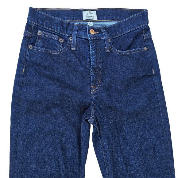 Dark Wash Skinny Jeans J. CREW 9" Toothpick Size 27 Hi Rise Crop Stretch Denim - Picture 2 of 9